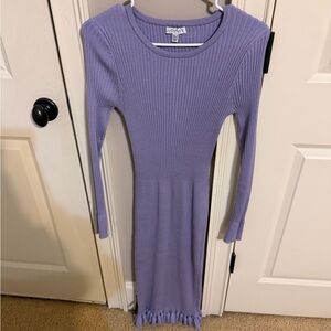 Purple Ribbed Dress